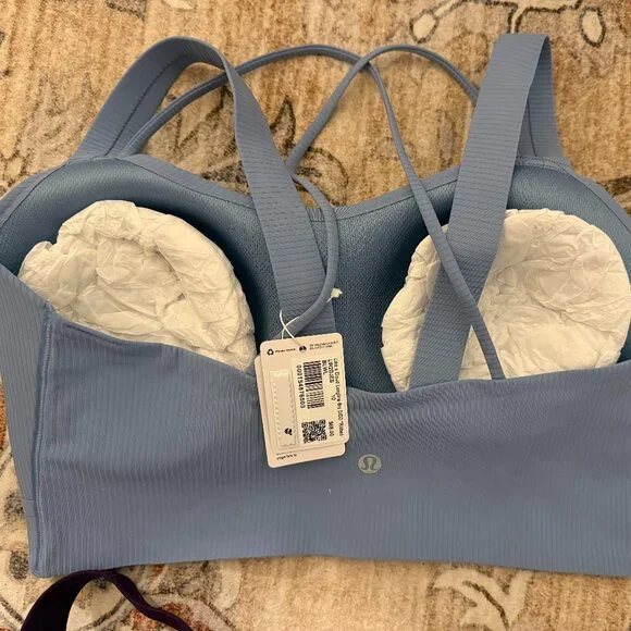 Lululemon Like a Cloud Ribbed Longline Bra Size 10 D/DD - Blue - Picture 3 of 4